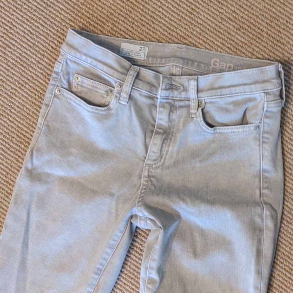 Light gray Gap high rise skinny jeans